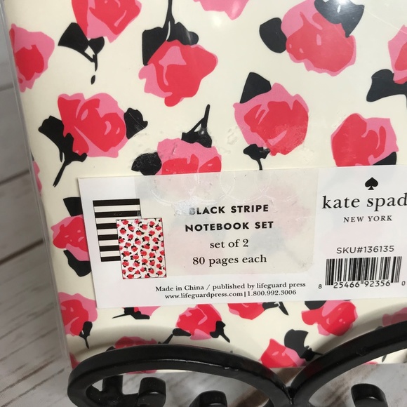 Kate Spade Black Strip Notebook Set - Picture 8 of 8